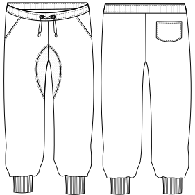 Patron ropa, Fashion sewing pattern, molde confeccion, patronesymoldes.com Rustic Jogging 2970 MEN Trousers